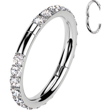 将图片加载到图库查看器,Implant Grade Titanium Forward CZ Double Sided Hoop Segment Ring
