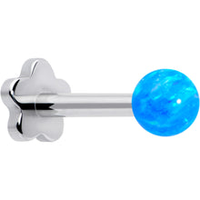 将图片加载到图库查看器,Titanium Reversible Flower Flat Back Stud 18G Synthetic Opal Ball