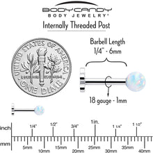 将图片加载到图库查看器,Titanium Reversible Flower Flat Back Stud 18G Synthetic Opal Ball