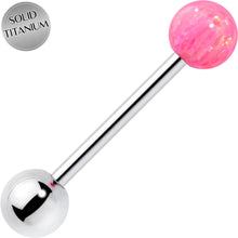 Load image into Gallery viewer, Synthetic Opal Hypoallergenic Titanium Barbell Tongue Ring