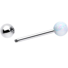 Load image into Gallery viewer, Synthetic Opal Hypoallergenic Titanium Barbell Tongue Ring