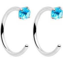 Load image into Gallery viewer, 20G 2mm Gem Implant Grade Titanium Open Hoop Earrings