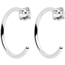Load image into Gallery viewer, 20G 2mm Gem Implant Grade Titanium Open Hoop Earrings