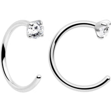 Load image into Gallery viewer, 20G 2mm Gem Implant Grade Titanium Open Hoop Earrings
