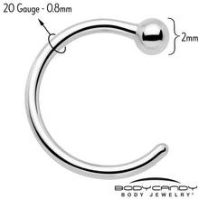 Load image into Gallery viewer, 20G Ball End Implant Grade Titanium Open Hoop Earrings