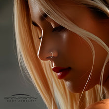 Load image into Gallery viewer, 20G Gold PVD Implant Grade Titanium Triple Sided Micro Gem Hinged Nose Hoop