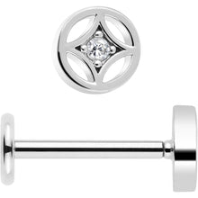 Load image into Gallery viewer, 18G 5/16 CZ Gem Star Threadless Push In Labret Monroe Tragus