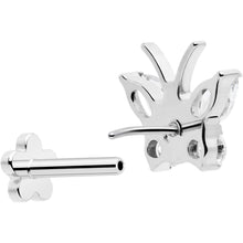 Load image into Gallery viewer, 16G 5/16 Titanium Reversible Flower Threadless Gem Butterfly Labret Tragus