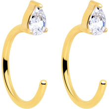 Load image into Gallery viewer, 20G Implant Grade Titanium Triangle Gem Open Hoop Earrings
