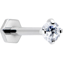 将图片加载到图库查看器,16G 5/16 Clear Gem Implant Grade Titanium Threadless Reversible Hex Flatback Stud