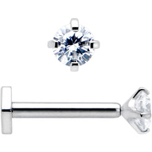 将图片加载到图库查看器,16G 5/16 Clear Gem Implant Grade Titanium Threadless Reversible Hex Flatback Stud