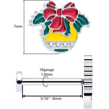 将图片加载到图库查看器,Christmas Flat Back Earring - Holiday Ornament
