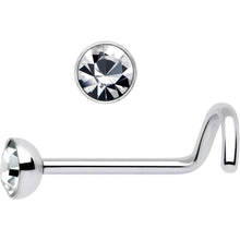 Load image into Gallery viewer, 20G 3mm CZ Bezel Set Push-In Threadless Nose Screw Nose Ring