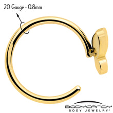 Load image into Gallery viewer, 20G Gold Tone Implant Grade Titanium Butterfly Open Hoop Earring Set