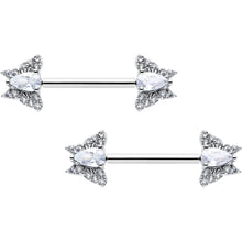 Load image into Gallery viewer, 14G 9/16 Style Butterfly Threadless Nipple Ring Set