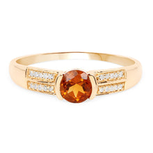 Load image into Gallery viewer, 0.51 Carat Genuine Citrine and White Diamond 14K Yellow Gold Ring