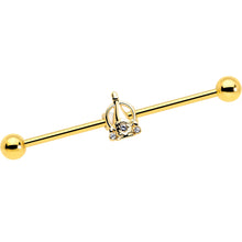 Load image into Gallery viewer, 14G Clear Gem Champagne Dreams Industrial Barbell 38mm