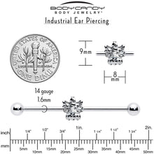 Load image into Gallery viewer, 14G Clear CZ Gem Fabulous Angel Industrial Barbell 38mm