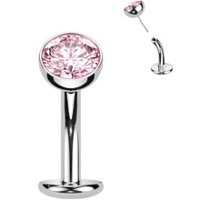 将图片加载到图库查看器,CZ Bezel Gem Titanium Threadless Floating Belly Ring