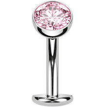将图片加载到图库查看器,CZ Bezel Gem Titanium Threadless Floating Belly Ring