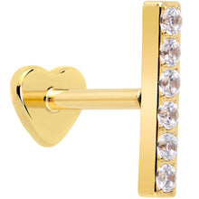 将图片加载到图库查看器,18G 1/4 Clear Gem Gold Plated Implant Grade Titanium Threadless Bar Flatback Stud