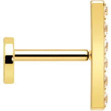 将图片加载到图库查看器,18G 1/4 Clear Gem Gold Plated Implant Grade Titanium Threadless Bar Flatback Stud