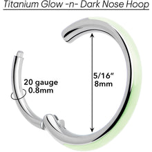 Load image into Gallery viewer, 20G Implant Grade Titanium Glow in the Dark Hinged Segment Nose Hoop