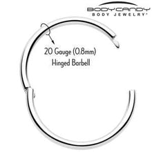将图片加载到图库查看器,20G Implant Grade Titanium Half Closure Hinged Segment Ring