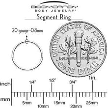 将图片加载到图库查看器,20G Implant Grade Titanium Half Closure Hinged Segment Ring