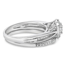 Load image into Gallery viewer, Sterling Silver 1/5 Cttw Diamond Heart Motif Bridal Set