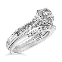 Load image into Gallery viewer, Sterling Silver 1/5 Cttw Diamond Heart Motif Bridal Set