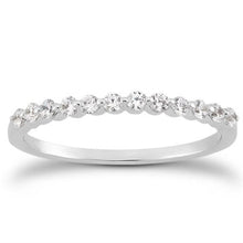 将图片加载到图库查看器,14k White Gold Floating Diamond Single Shared Prong Wedding Ring Band