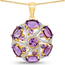 Load image into Gallery viewer, 7.69 Carat Genuine Amethyst .925 Sterling Silver Pendant