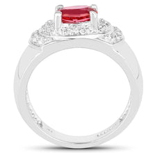 Load image into Gallery viewer, 1.37 Carat Genuine Pink Topaz and White Cubic Zirconia .925 Sterling Silver Ring