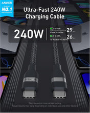 Load image into Gallery viewer, Anker USB-C to USB-C Cable (3 ft / 6 ft, 240W, Upcycled-Braided)
