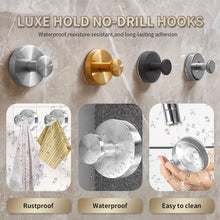 Load image into Gallery viewer, 2-Pack: Strong Suction Cup Hooks β Silver Brushed Stainless Steel, No Drilling Required