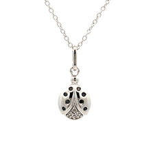 将图片加载到图库查看器,.08ct Black Diamond Animal Pendant Sterling Silver