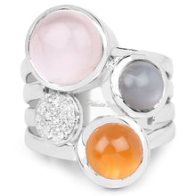 将图片加载到图库查看器,5.96 Carat Genuine Multi Stone .925 Sterling Silver Ring