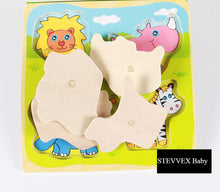 Load image into Gallery viewer, New Hand Grab Board Wooden Puzzle Toys for Children Cartoon Animal Fruit Kids Baby Early Educational Learning Toy