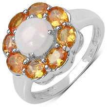 Load image into Gallery viewer, 2.65 Carat Genuine Ethiopian Opal & Spessartite .925 Sterling Silver Ring