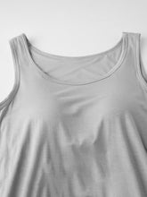 Load image into Gallery viewer, Classic Round Neck Wide Strap Mini Dress With Built-In Bra Comfortable Sleeveless Dress