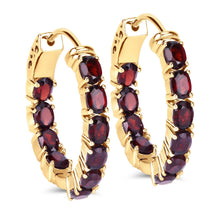 Load image into Gallery viewer, 4.00 Carat Genuine Garnet .925 Sterling Silver Earrings