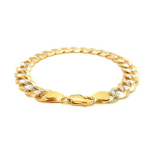 Load image into Gallery viewer, 10 mm 14k Two Tone Gold Pave Curb Bracelet