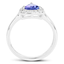 Load image into Gallery viewer, 1.02 Carat Genuine Tanzanite and White Topaz .925 Sterling Silver Ring