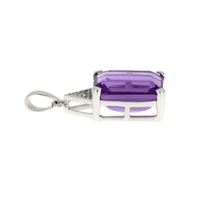 Load image into Gallery viewer, Amethyst Diamond Fashion Pendants 10KT White Gold