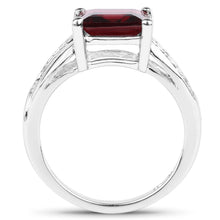 Load image into Gallery viewer, 2.99 Carat Genuine Garnet and White Topaz .925 Sterling Silver Ring