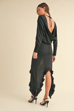 将图片加载到图库查看器,Backless Asymmetric Ruffle Hem Dress – Elegant Backless Dress, Asymmetric Dress, Ruffle Hem Dress, Sexy Evening Dress, Statement Dress For Special Occasions