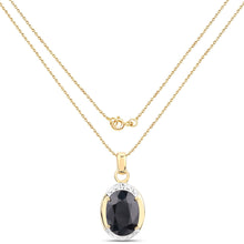 Load image into Gallery viewer, 7.50 Carat Genuine Black Sapphire .925 Sterling Silver Pendant