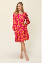 Load image into Gallery viewer, Double Take Full Size Printed Ruffle Hem Dress with Pocket Stylish & Functional Women Dress