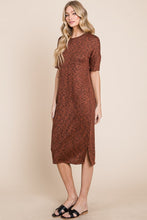 Load image into Gallery viewer, Round Neck Side Slit Midi Dress For Women – Chic Midi Dress, Stylish Round Neck Dress, Side Slit Dress, Versatile Midi Dress, Alluring Side Slit Dress, Elegant Dress for Any Occasion, Timeless Wardrobe Staple